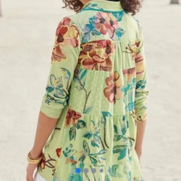 Soft Surroundings Tops - Soft surroundings elna tropical floral tunic blouse size M  nwots